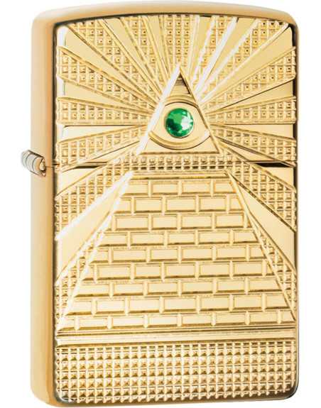Zippo lighter "Eye of Providence" med Swarovski sten