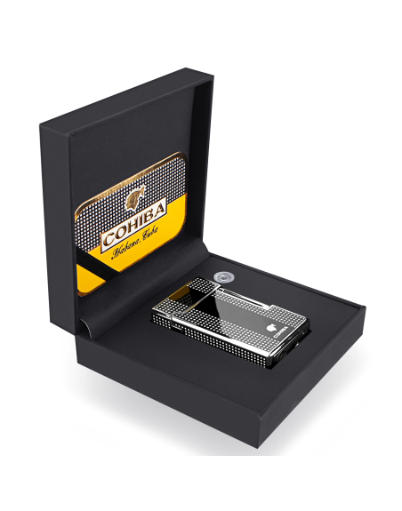 Derui jet lighter - sort cigar-og cigaret Jet flint kvalitets lighter og stormlighter med cigar punch