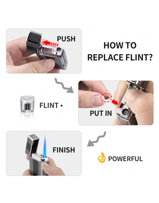 Derui jet lighter - sort cigar-og cigaret Jet...