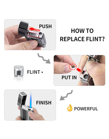 Luigi Ricci "Havana" jet lighter af Derui i sort/guld cigar/cigaret kvalitets lighter med cigar punch