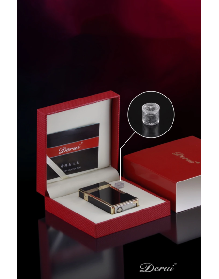 Luigi Ricci "Havana" jet lighter af Derui i sort/guld cigar/cigaret kvalitets lighter med cigar punch