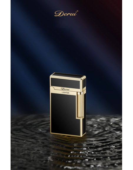Luigi Ricci "Havana" jet lighter af Derui i sort/guld cigar/cigaret kvalitets lighter med cigar punch