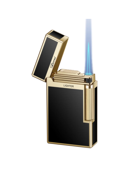 Luigi Ricci "Havana" jet lighter af Derui i sort/guld cigar/cigaret kvalitets lighter med cigar punch