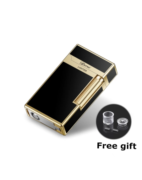 Luigi Ricci "Havana" jet lighter af Derui i sort/guld cigar/cigaret kvalitets lighter med cigar punch