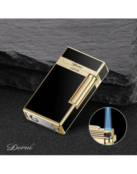 Luigi Ricci "Havana" jet lighter af Derui i sort/guld cigar/cigaret kvalitets lighter med cigar punch