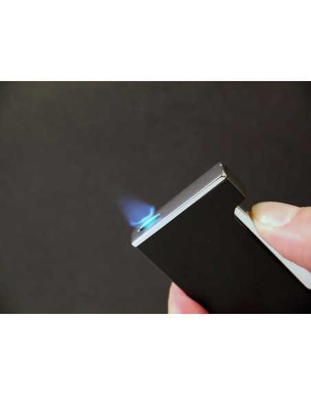 Jean Claude "Flat Flame" jet lighter sort matte/krom