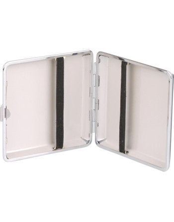 Cigaret etui i imiteret læder - sort og sølv 2