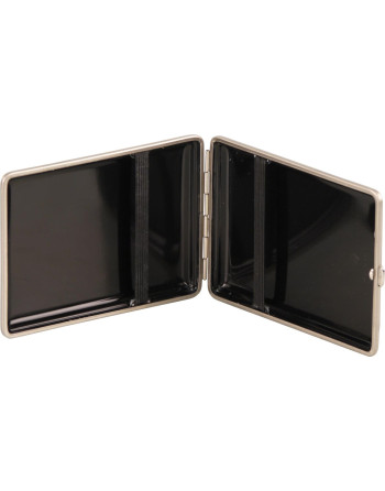 Vom Hofe cigaret etui i ægte læder i sort og sølv 2