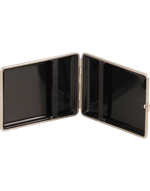 Vom Hofe cigaret etui i ægte læder i sort og sølv