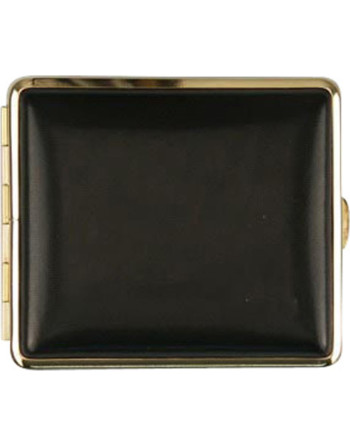 Vom Hofe cigaret etui i ægte læder i sort og guld