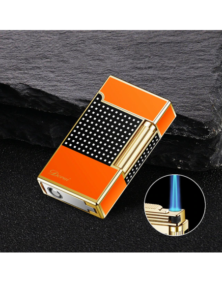 Pakketilbud med Luigi Ricci jet lighter af Derui + Vom Hofe cigaretetui orange/sort