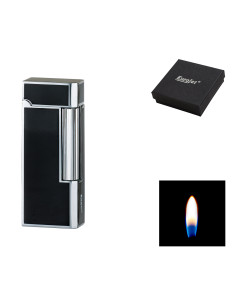 Eurojet Milano flint lighter i krom og sort farve 2