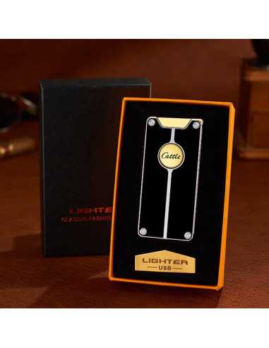 Billede af Cattle USB jet lighter i sort/guld farve