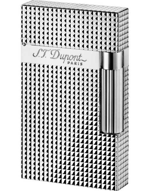 Dupont lighter Ligne 2 sølv carrè 16484 flint