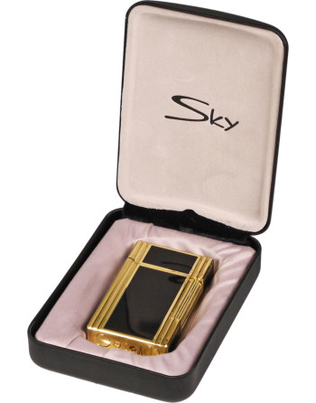 Sky kvalitets lighter i sort og guld - flint lighter 2