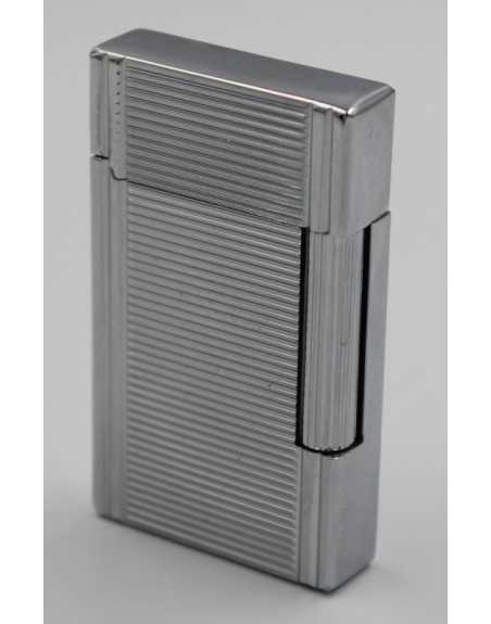 Sky kvalitets lighter i sølv med vandrette striber - flint lighter