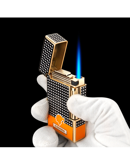 Derui jet lighter - orange cigar-og cigaret Jet flint kvalitets lighter og stormlighter med cigar punch